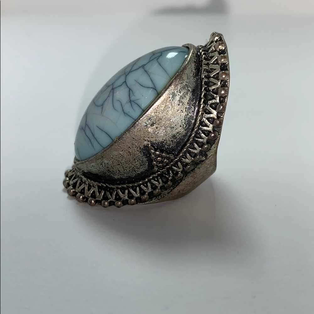 Turquoise Metal Ring - Picture 2 of 6